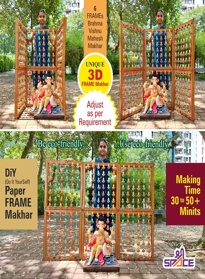 Shree SPACE ( 6F Big Craft Paper Decoration kit | Ganesh Jayanti | Ganesh Puja | Maghi Ganeshotsav | for All Occasion | DIY Paper 3D Decorations (Limited Stock) Making Time 2 to 3 Hrs. - Image 3